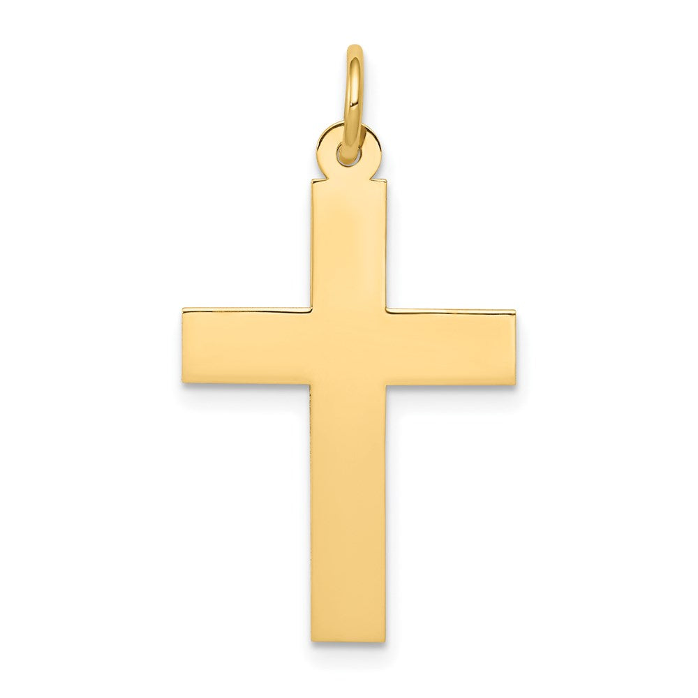 14k Polished Cross Pendant, 32 x 16 mm