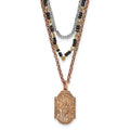 Rose-tone Silver-tone Gold-tone Sacred Heart Necklace, 19 mm