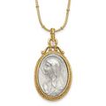 SOF Gold-tone and Silver-tone Crystal and Mary Miraculous Medal 20in Neckla, 20 mm