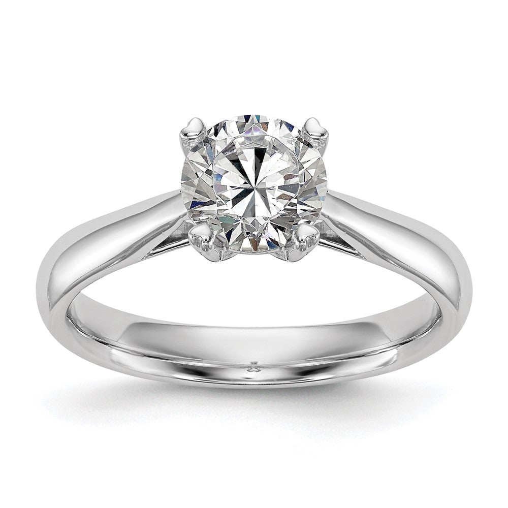 True Origin 14k White Gold 1 carat Certified Complete Lab Grown Diamond VS/SI+ G+ Round Solitaire Engagement Ring, Size 7, 2.7 mm