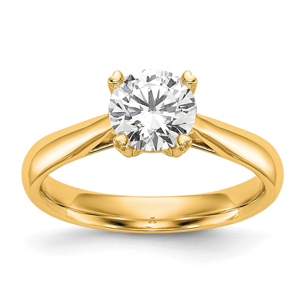 True Origin 14k 1/2 carat Certified Complete Lab Grown Diamond VS+ F+ Round Solitaire Engagement Ring, 0.5 ct, Size 7, 2 mm