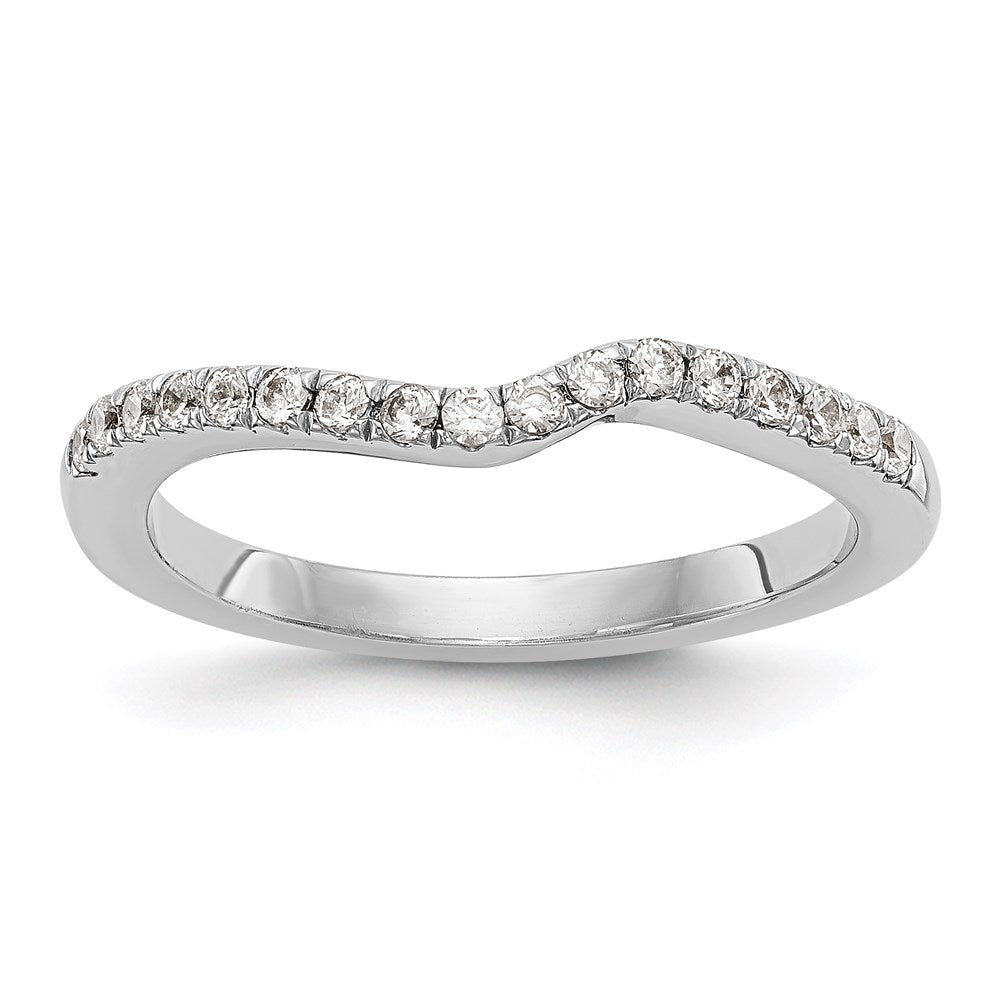 14kw Diamond Contoured Wedding Band, 0.255 ct, Size 7