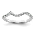 14k White Gold 1/3 carat Diamond Contoured Complete Wedding Band, 0.285 ct, Size 7