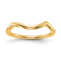 14K Yellow Gold Polished Contour Wedding Band, Size 7, 1.55 g