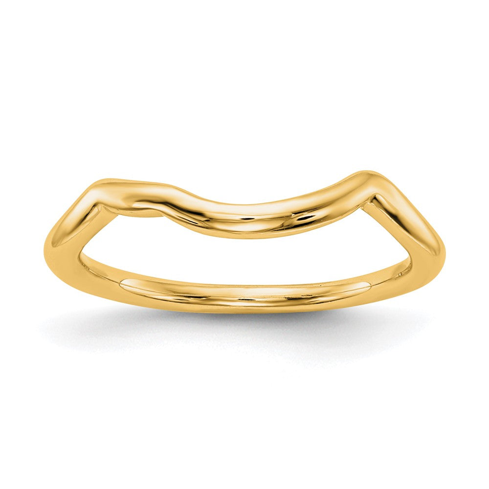 14K Yellow Gold Polished Contour Wedding Band, Size 7, 1.55 g
