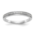 14k White Gold 1/8 carat Diamond Complete Wedding Band, 0.125 ct, Size 7, 2.43 g