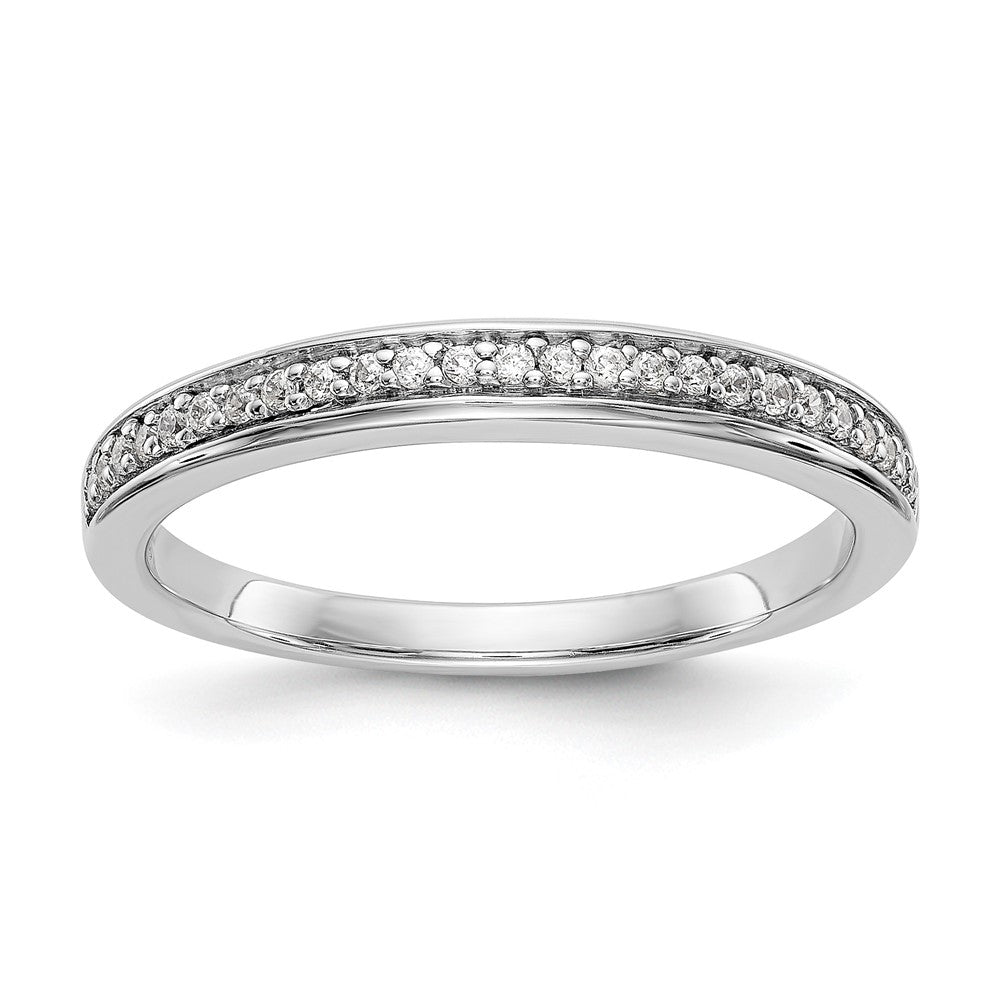 14k White Gold 1/8 carat Diamond Complete Wedding Band, 0.125 ct, Size 7, 2.43 g