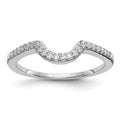 14k White Gold 1/6 carat Diamond Contoured Complete Wedding Band, 0.176 ct, Size 7, 2.15 g