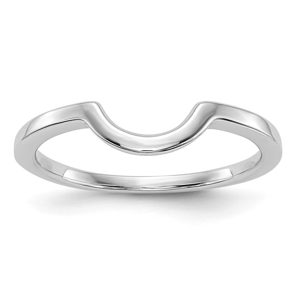 14k White Gold Contoured Wedding Band, Size 7, 1.83 g