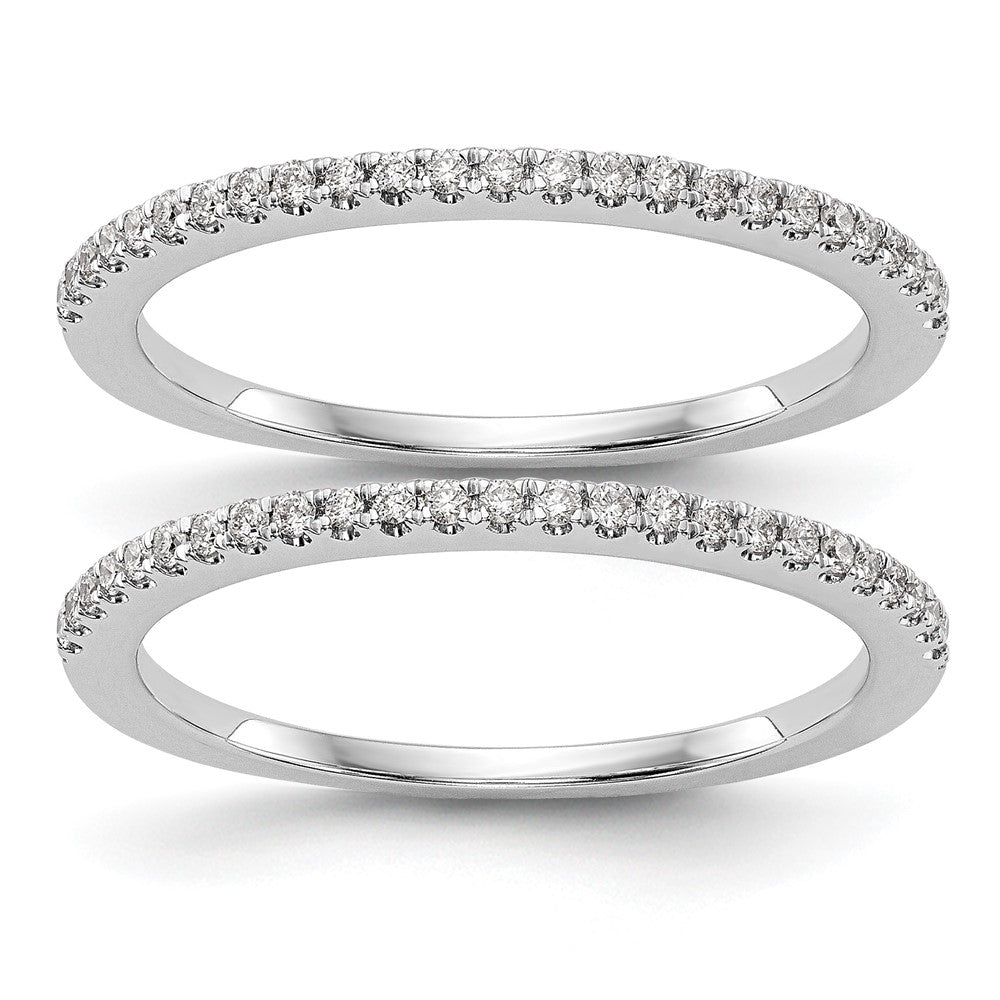 14k White Gold 1/4 carat Diamond Set of 2 Complete Wedding Bands, 0.25 ct, Size 7, 2.9 g - ID5S9RM2072B-025-WAA8L7