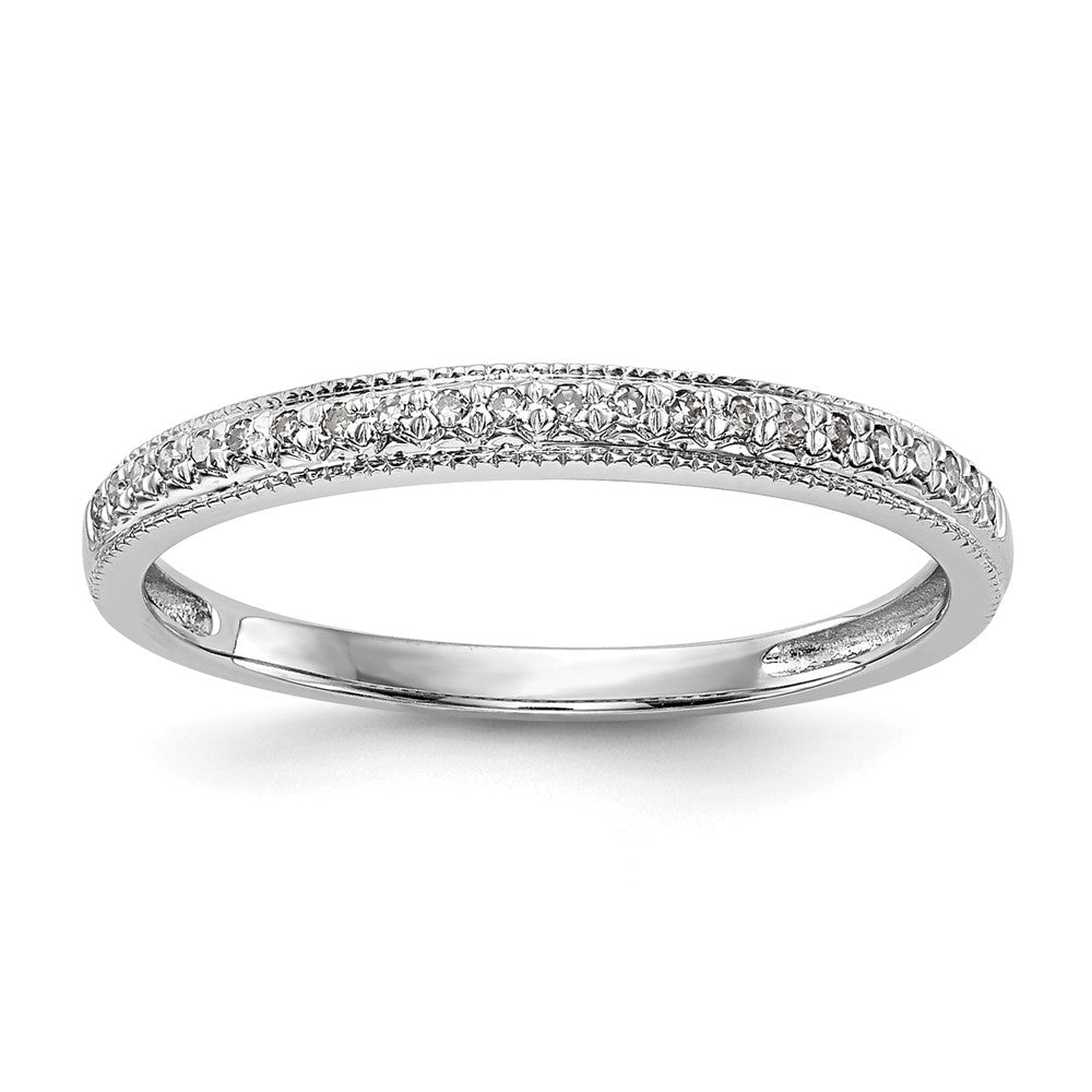 14k White Gold 1/8 carat Diamond Set of 2 Complete Wedding Bands, 0.132 ct, Size 7, 2.66 g - ID5S9RM2074B-012-WAA8L7