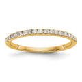 14K Yellow Gold Round Diamond Wedding Band, 0.17 ct, Size 7