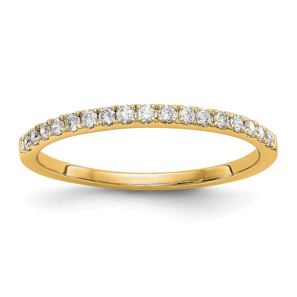 14K Yellow Gold Round Diamond Wedding Band, 0.17 ct, Size 7