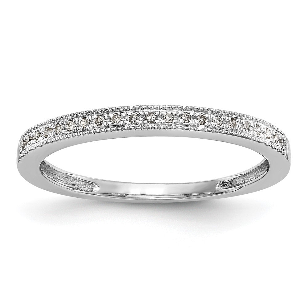 14k White Gold 1/8 carat Diamond Set of 2 Complete Wedding Bands, 0.126 ct, Size 7, 3.04 g - ID5S9RM2087B-012-WAA8L7