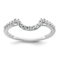14k White Gold Diamond Contour Wedding Band, 0.27 ct, Size 7
