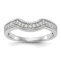 14k White Gold 1/4 carat Diamond Complete Wedding Band, 0.228 ct, Size 7
