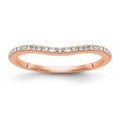 14k Rose Gold Diamond Wedding Band, 0.138 ct, Size 7