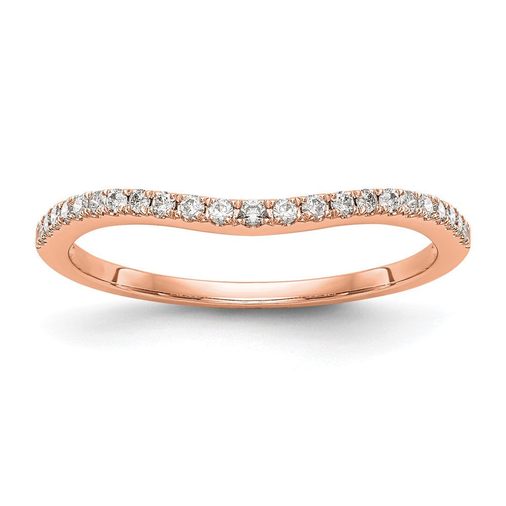 14k Rose Gold Diamond Wedding Band, 0.138 ct, Size 7