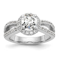 14kw Lab Grown Diamond VS/SI+ G+ S/M Round Halo Eng. Ring, 1.72 ct, Size 7