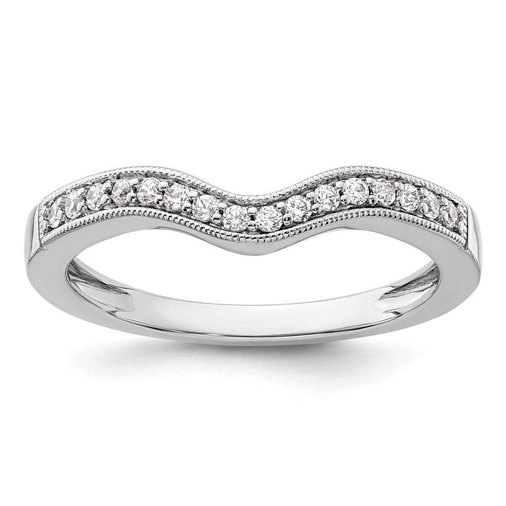 14k White Gold 1/6 carat Diamond Contoured Complete Wedding Band, 0.16 ct, Size 7, 2.3 g - ID5S9RM2151B-015-WAA8L7