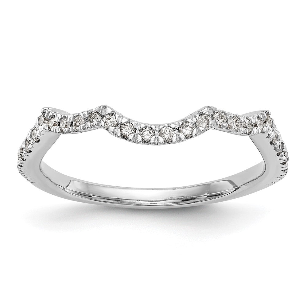 14k White Gold Diamond Wedding Band, 0.36 ct, Size 7, 2.14 g