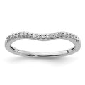 14k White Gold 1/10 carat Diamond Contoured Complete Wedding Band, 0.114 ct, Size 7, 1.46 g