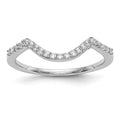 14k White Gold 1/6 carat Diamond Contoured Complete Wedding Band, 0.168 ct, Size 7, 1.7 g