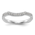 14k White Gold 1/10 carat Diamond Contoured Complete Wedding Band, 0.114 ct, Size 7, 2.25 g