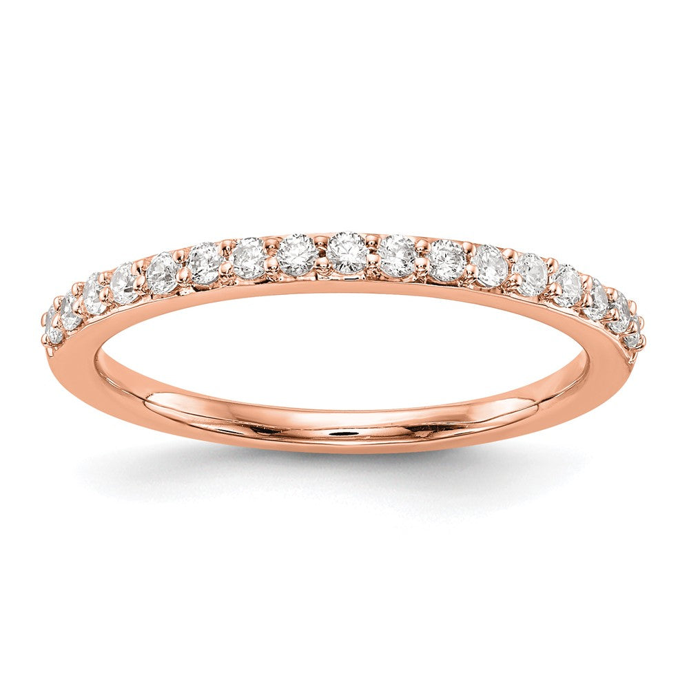 14K Rose Gold Diamond Wedding Band, 0.255 ct, Size 7