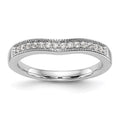 14K White Gold Round Diamond Wedding Band, 0.14 ct, Size 7
