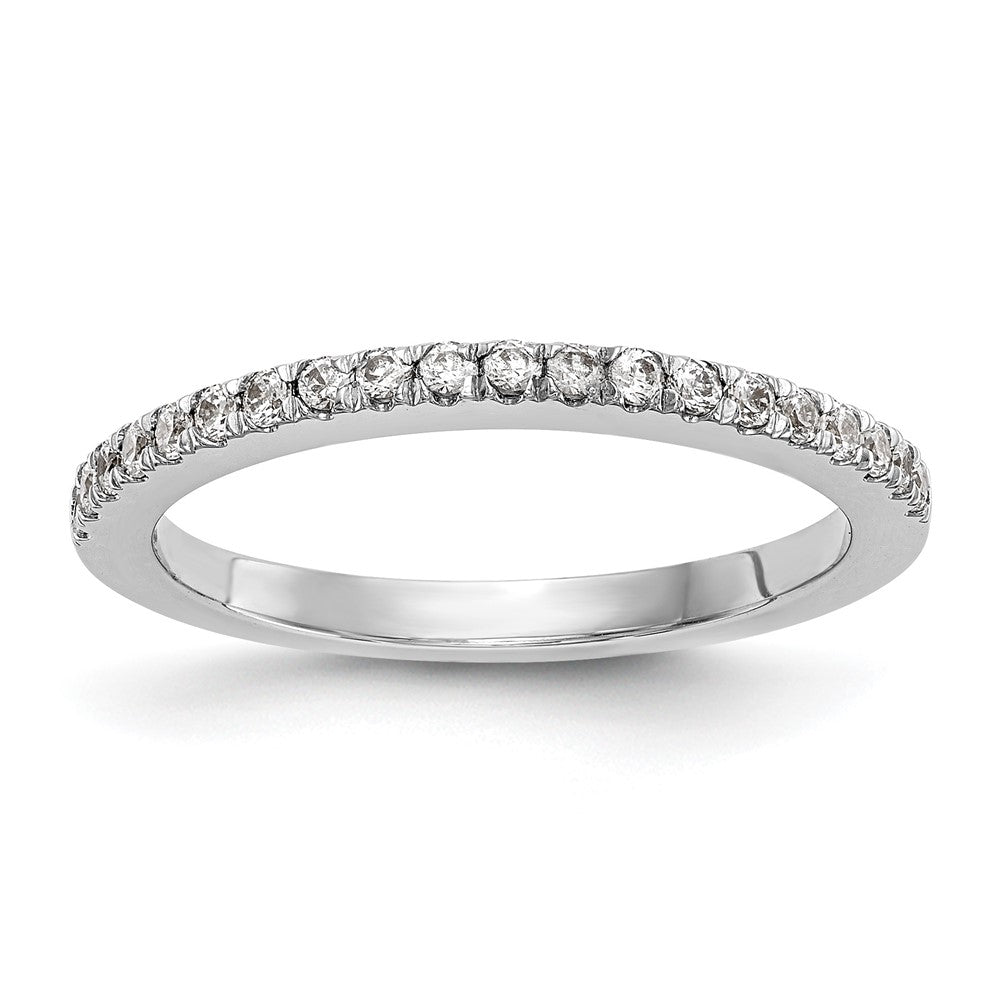 14K White Gold Diamond Wedding Band, 0.21 ct, Size 7