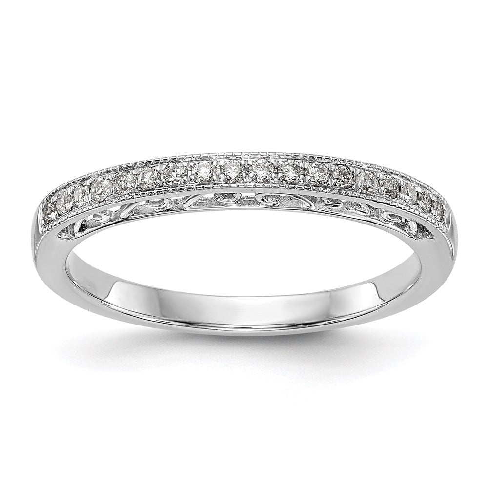 14K White Gold Diamond Wedding Band, 0.168 ct, Size 7, 2.18 g - ID5S9RM2241B-016-WAA8L7