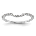 14K White Gold 1/8 carat Diamond Contoured Complete Wedding Band, 0.13 ct, Size 7, 1.19 g