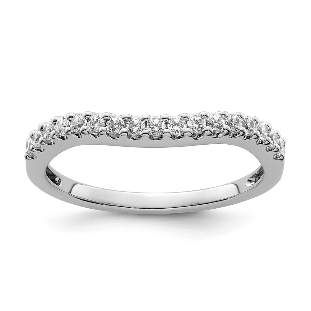 14K White Gold 1/4 carat Diamond Contoured Complete Wedding Band, 0.255 ct, Size 7, 1.81 g - ID5S9RM2254B-025-WAA8L7