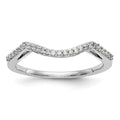 14K White Gold 1/8 carat Diamond Contoured Complete Wedding Band, 0.125 ct, Size 7