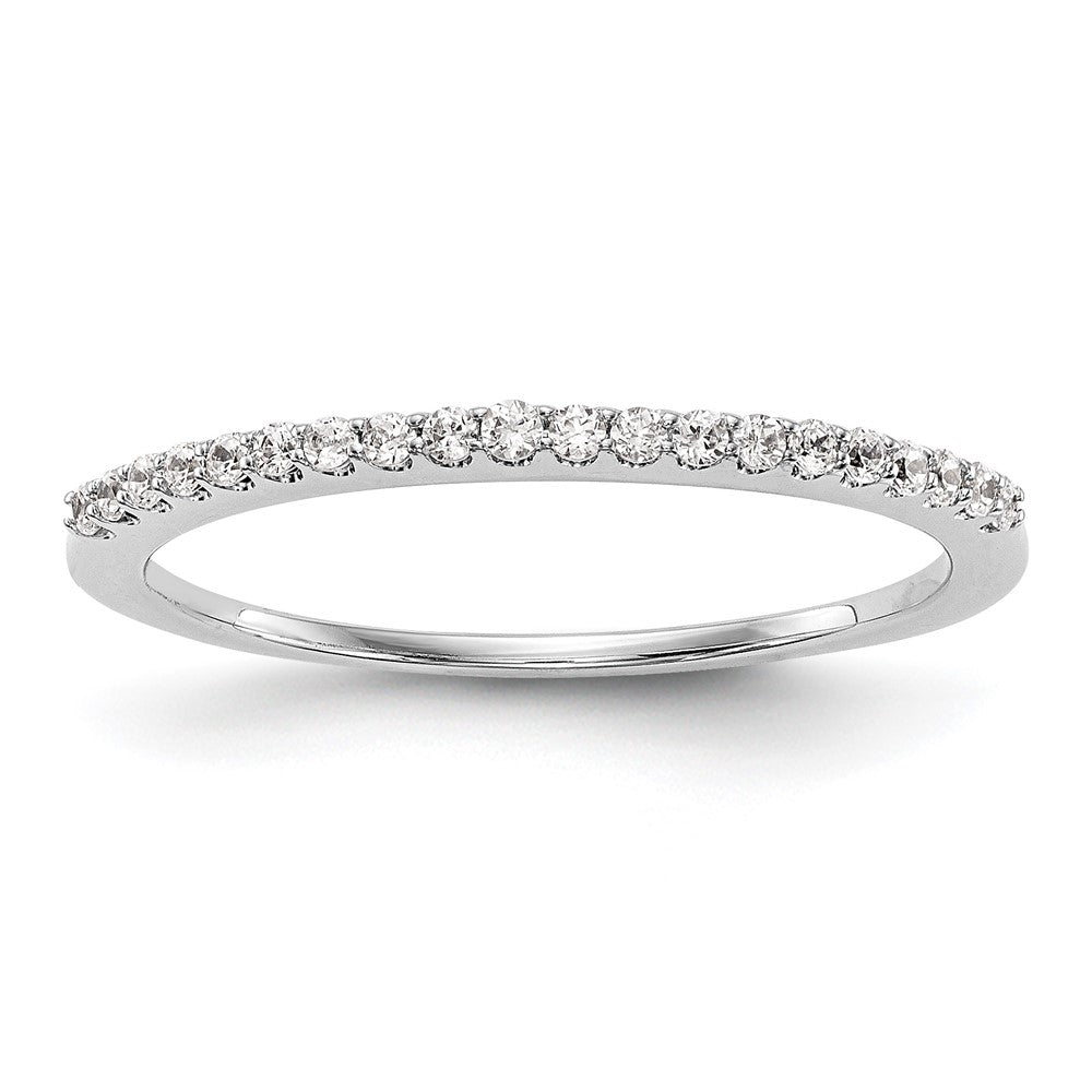 14K White Gold 1/6 carat Diamond Complete Wedding Band, 0.16 ct, Size 7