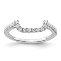 14K White Gold 1/3 carat Diamond Contoured Complete Wedding Band, 0.3 ct, Size 7, 1.6 g