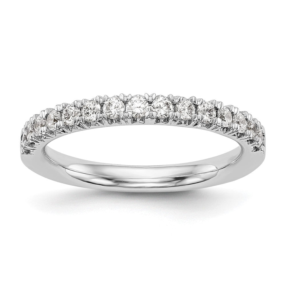 14K White Gold 3/8 carat Diamond Complete Wedding Band, 0.375 ct, Size 7