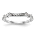14K White Gold Diamond Wedding Band, 0.14 ct, Size 7