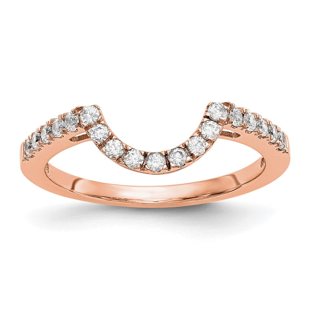 14K Rose Gold Diamond Wedding Band, 0.285 ct, Size 7