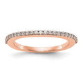 14K Rose Gold Diamond Wedding Band, 0.25 ct, Size 7