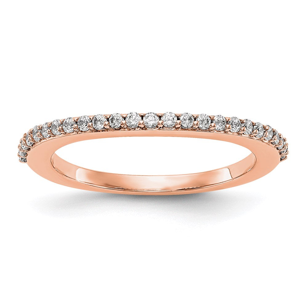 14K Rose Gold Diamond Wedding Band, 0.25 ct, Size 7