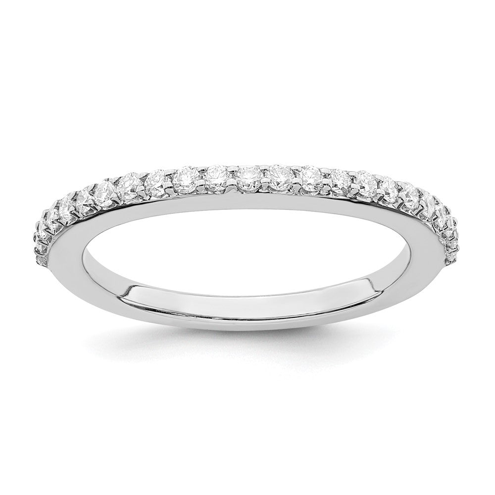 True Origin 14K White Gold 1/3 carat Lab Grown Diamond VS+ F+ Complete Wedding Band, 0.345 ct, Size 7, 2.19 g