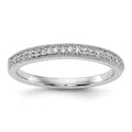 14K White Gold 1/8 carat Diamond Complete Wedding Band, 0.126 ct, Size 7