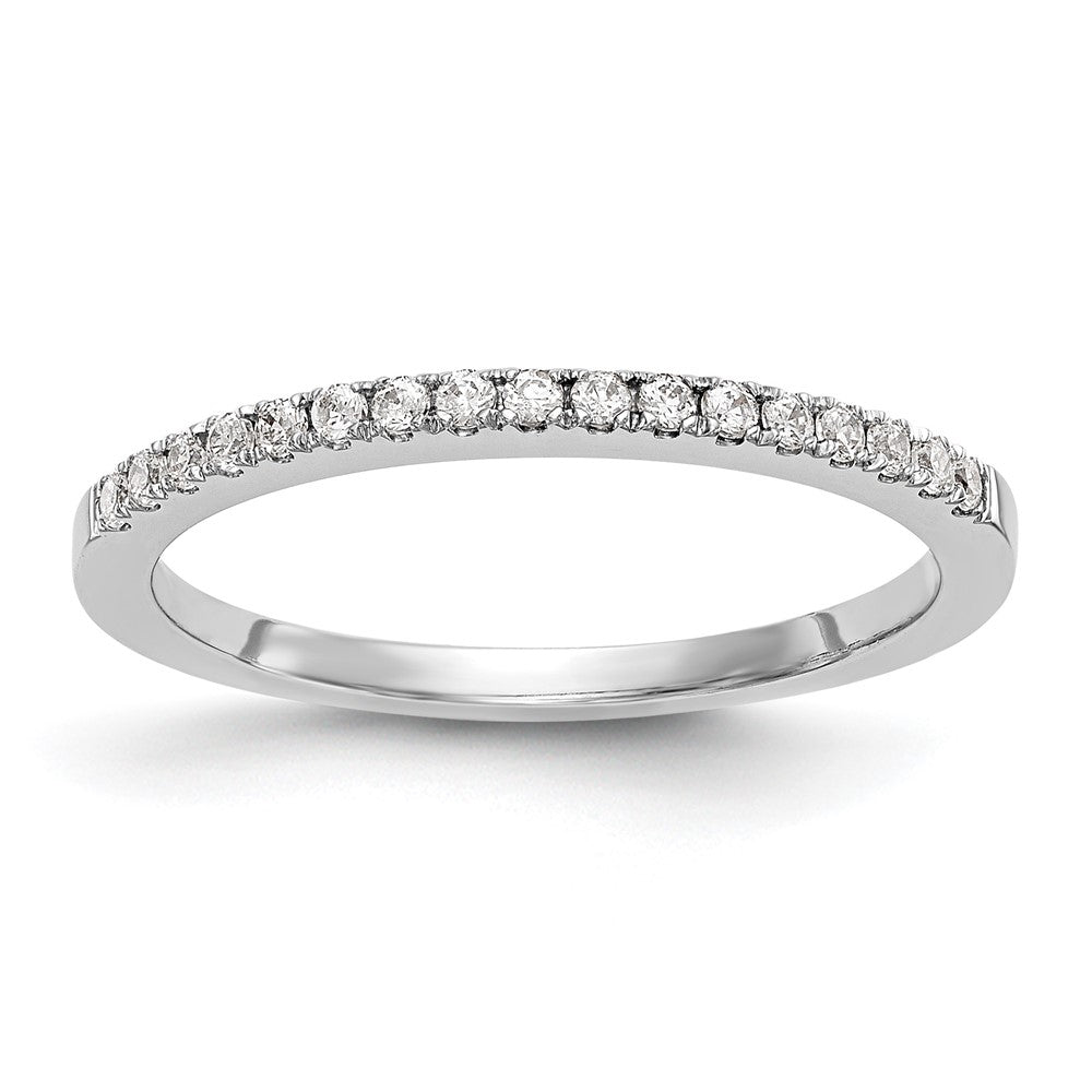 14K White Gold Diamond Wedding Band, 0.225 ct, Size 7