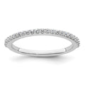 14K White Gold 1/4 carat Diamond Complete Wedding Band, 0.25 ct, Size 7, 1.59 g