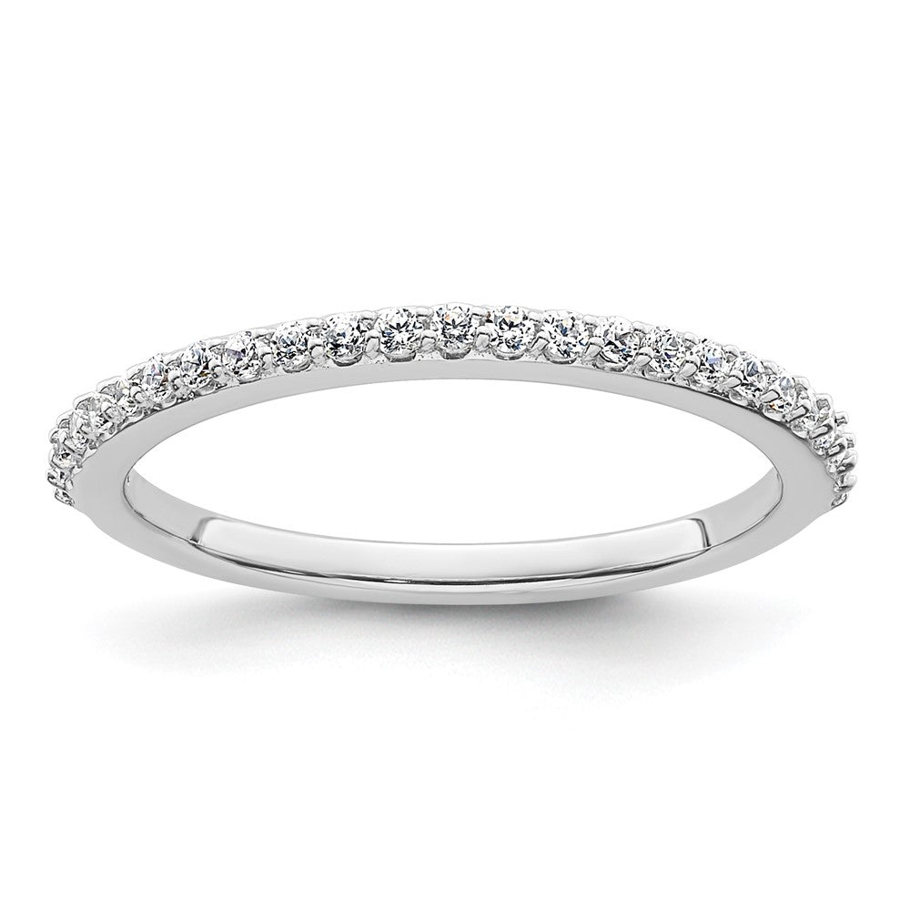 14K White Gold 1/4 carat Diamond Complete Wedding Band, 0.25 ct, Size 7, 1.59 g