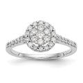 14K White Gold Complete Diamond Cluster Engagement Ring, 0.52 ct, Size 7, 2.43 g - ID5S9RM2353E-050-WAA8L7