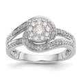 14K White Gold Complete Diamond Cluster Engagement Ring, 0.539 ct, Size 7, 3.32 g - ID5S9RM2358E-050-WAA8L7