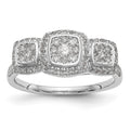 14K White Gold Complete Diamond Cluster Engagement Ring, 0.491 ct, Size 7, 3.05 g - ID5S9RM2359E-050-WAA8L7